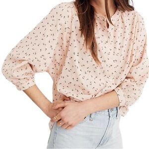 Madewell Delicate Floral Peasant Top
